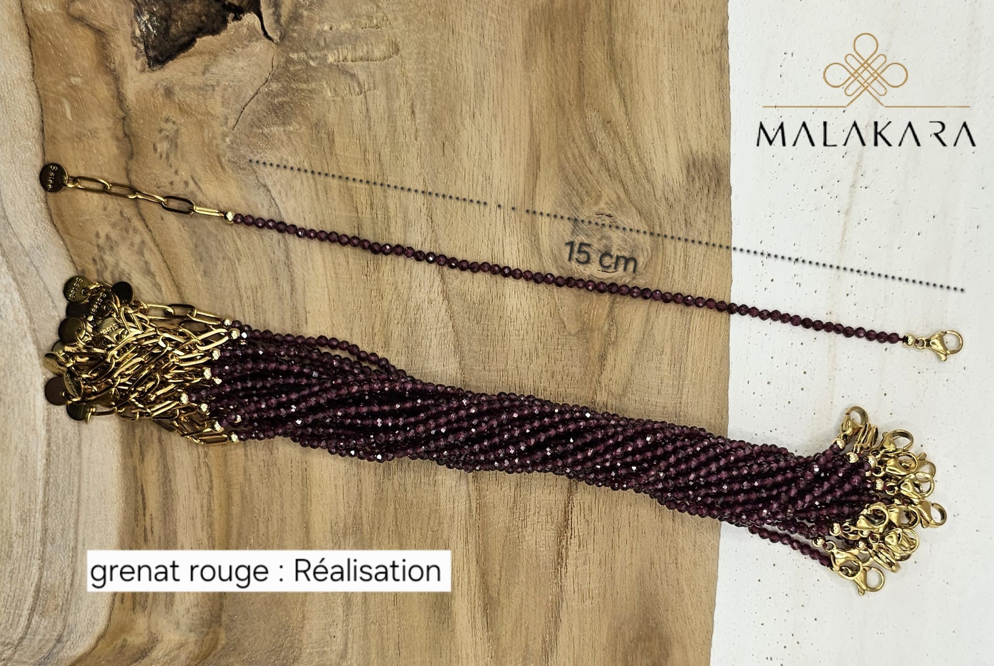 Bracelet Grenat Rouge – Réalisation