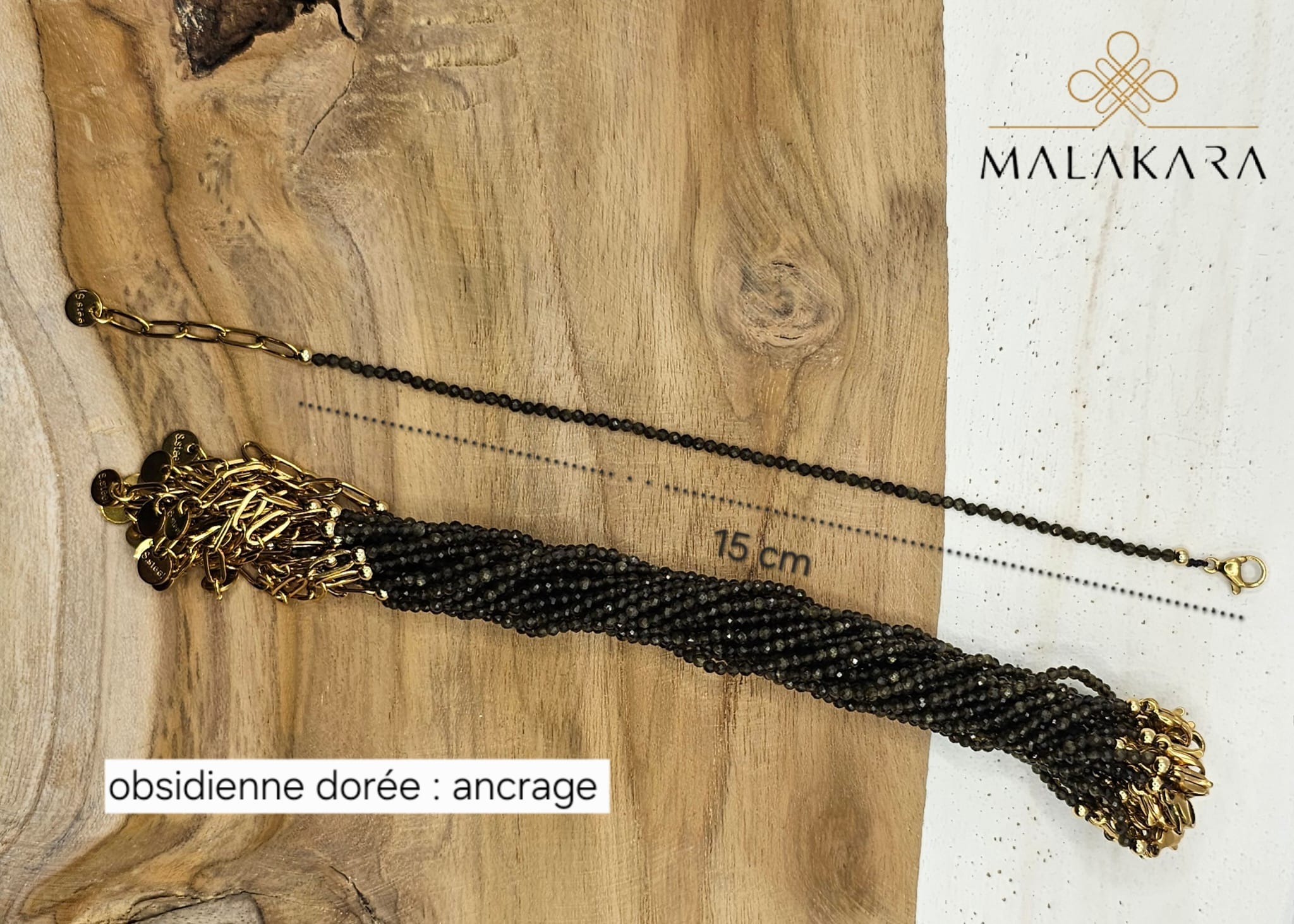 Bracelet Obsidienne Dorée – Ancrage et Sécurité