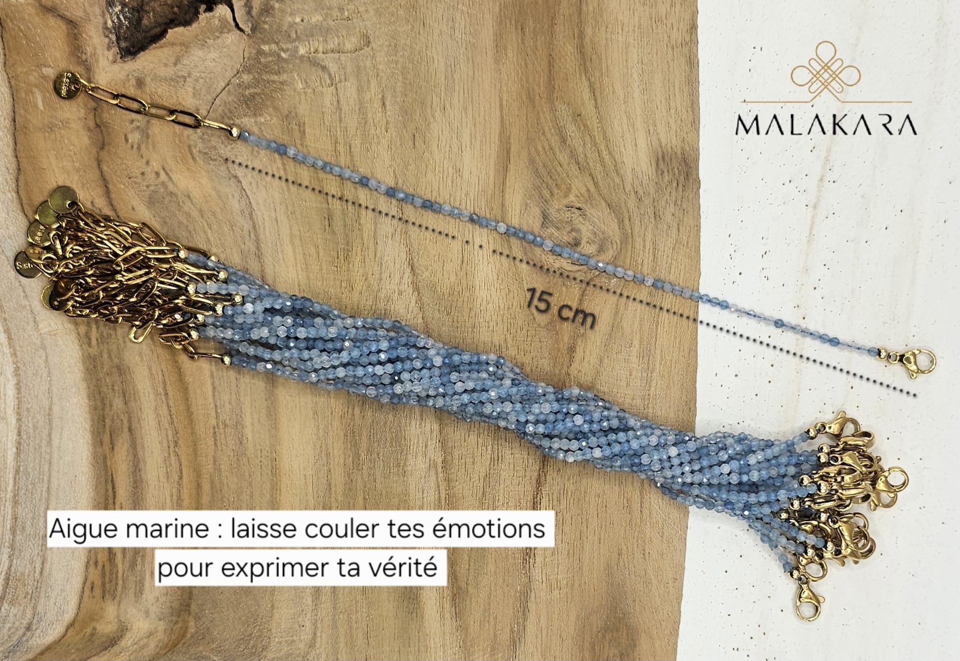 Bracelet Aigue-Marine – Laisse Couler tes Émotions pour Exprimer ta Vérité